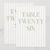 Classic Sage Green & Beige Trouwen 26 Tafelnummer (Voorkant / Achterkant)