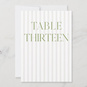 Classic Sage Green & Beige Wedding 13 Tafelnummer