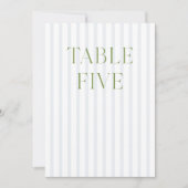 Classic Sage Green & Blue Mariage Numéro de table (Devant)