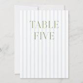 Classic Sage Green & Blue Mariage Numéro de table (Dos)