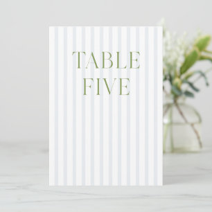 Classic Sage Green & Blue Mariage Numéro de table