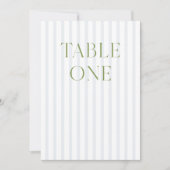 Classic Sage Green & Blue Mariage Numéro de table (Devant)