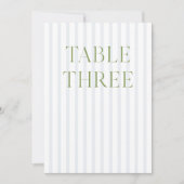 Classic Sage Green & Blue Mariage Numéro de table (Devant)