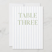 Classic Sage Green & Blue Mariage Numéro de table (Dos)