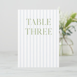 Classic Sage Green & Blue Mariage Numéro de table