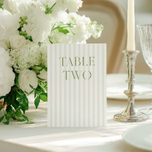 Classic Sage Green & Blue Mariage Numéro de table