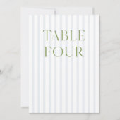 Classic Sage Green & Blue Mariage Numéro de table (Devant)