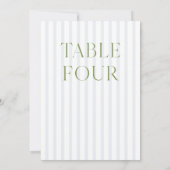 Classic Sage Green & Blue Mariage Numéro de table (Dos)