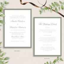 Classic Sage Green Border Script Trouwdetails &