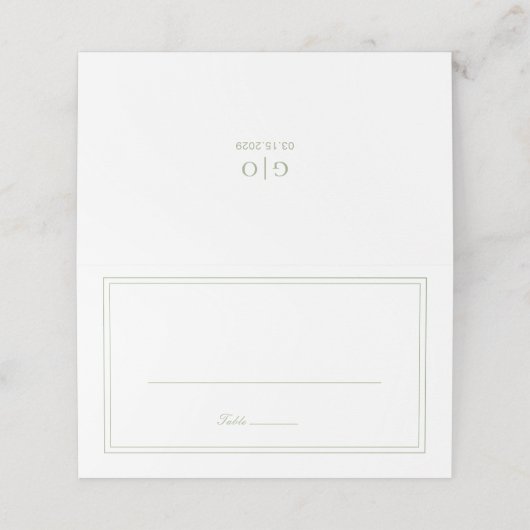 Classic Sage Green Elegant Wedding (Buitenkant ongevouwen)