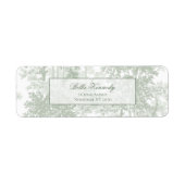 Classic Sage Green Landscape Toile Wedding Etiket (Voorkant)