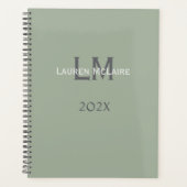 Classic Sage Green Monogram Office Planning (Devant)