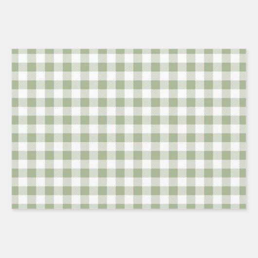 Classic Sage Green Plaid Inpakpapier Vel (Voorkant)