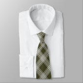 Classic Sage Green Plaid Stropdas (Gebonden)