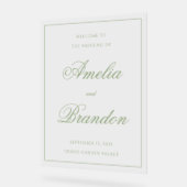 Classic Sage Green Script & Border Wedding Welcome (Angle)
