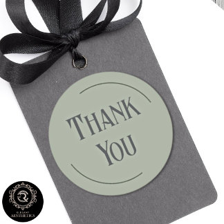 Classic Sage Green Thank You Business Branding Ronde Sticker