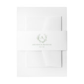 Classic Sage Green Toile Monogram Huwelijk Uitnodigingen Wikkel (Voorkant Voorbeeld)