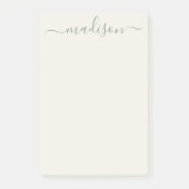 Classic  Sage Green Typography Naam Post-it® Notes (Voorkant)