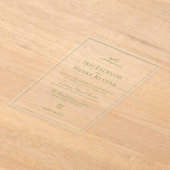 Classic Sage Green Wedding Acryl Uitnodigingen (Laagn)