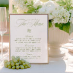 Classic Sage Green & White Mariage Menu<br><div class="desc">Partie de la collection de Mariages "Iris" — explorez la suite complète via le lien de cette page pour coordonner les articles de papeterie correspondants pour votre événement. ・ Des maquettes pour cette conception ont été créées à l'aide de l'IA Midtravel.</div>