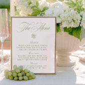 Classic Sage Green & White Mariage Menu