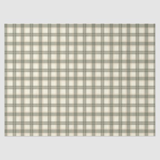 Classic Sage Tartan Tissuepapier (Voorkant)