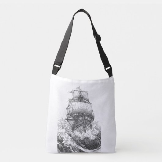 Classic Sailboat Sketch Nautical Tote Bag (Devant)