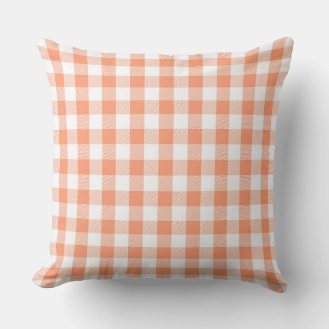 Classic Salmon Gingham Pattern Sierkussen (Voorkant)