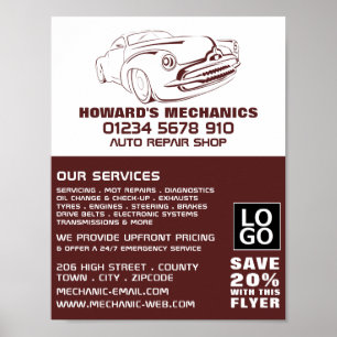 Classic Sangria, automonteur/reparaties Adverteren Poster