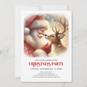 Classic Santa Rudolph Holiday Party Invitation (Devant)