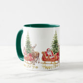 Classic Santa Sleigh Christmas Mok (Voorkant links)