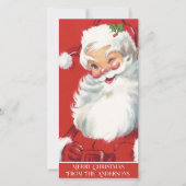 Classic Santa Winking Custom Christmas Feestdagenkaart (Voorkant)