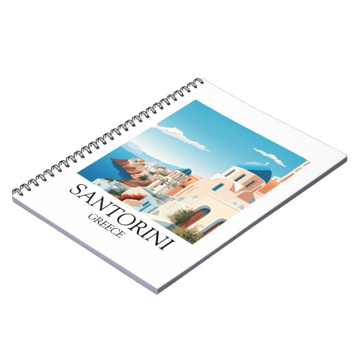 Classic Santorini Travel Artwork - Grieks Notitieboek (Linkerzijde)