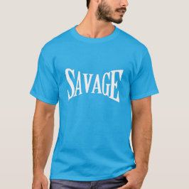 Classic SAVAGE Bold White Print Mannen T-shirt