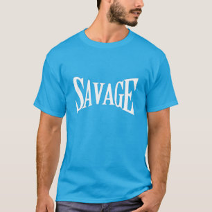 Classic SAVAGE Bold White Print T-shirt Homme