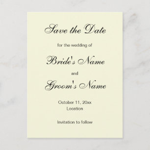 Classic Save the Date Briefkaarten in Ivoorkust