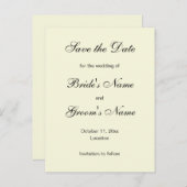 Classic Save the Date Briefkaarten in Ivoorkust (Voorkant / Achterkant)