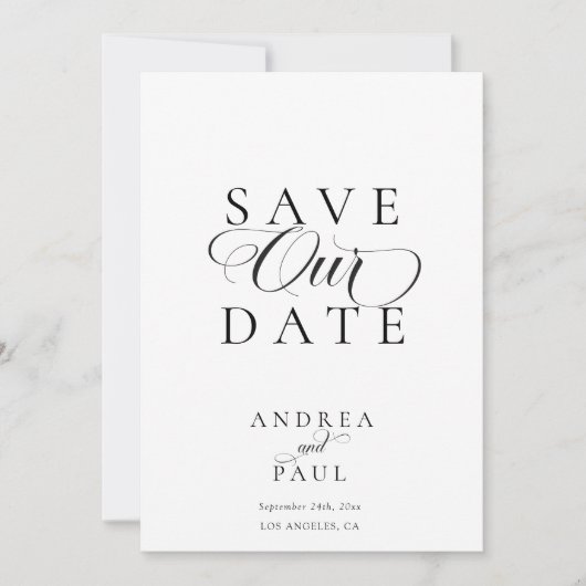 Classic Save the Date Kaart (Voorkant)