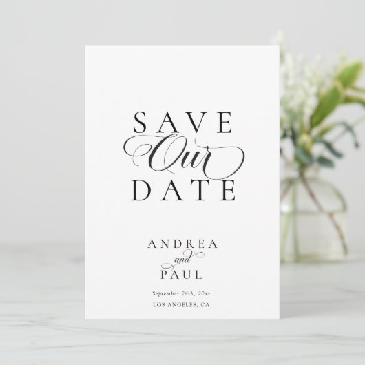 Classic Save the Date Kaart (Staand voorkant)