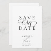 Classic Save the Date Kaart (Voorkant / Achterkant)