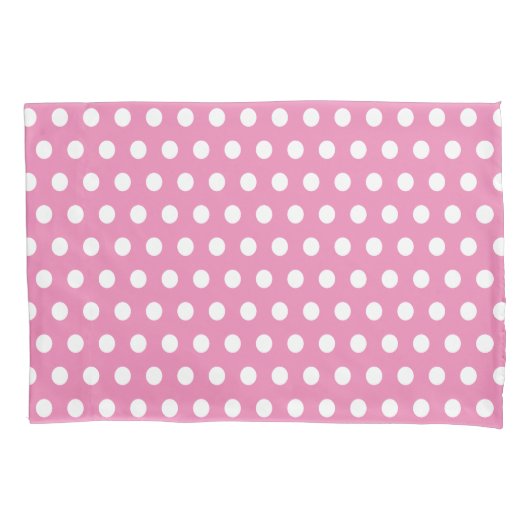 Classic Schattige Polka Dot Roze en Wit Kussensloop (Voorkant)