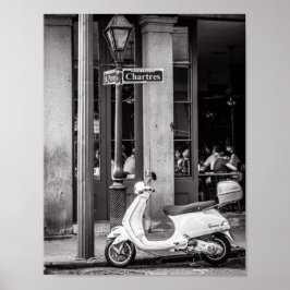 Classic Scooter Poster Paris Frankrijk