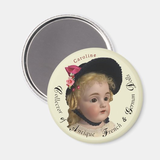 Classic Script Antique Poupées Collector Magnet (Recto/Verso)