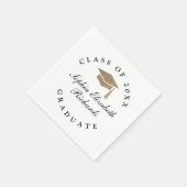 Classic Script Black en White Afstuderen Servet (Hoek)