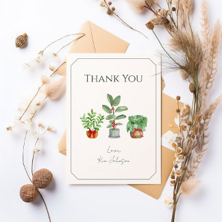 Classic Script Botanisch groen dank u kaart