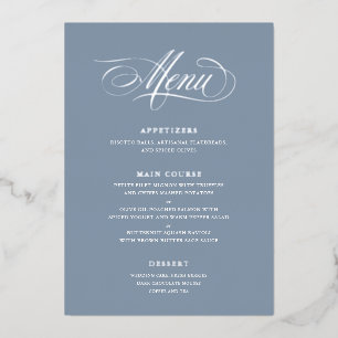 Classic Script Calligraphy Real Folie Wedding Menu