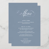 Classic Script Calligraphy Real Folie Wedding Menu (Voorkant / Achterkant)