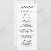 Classic Script Calligraphy Wedding Menu Kaart (Voorkant / Achterkant)