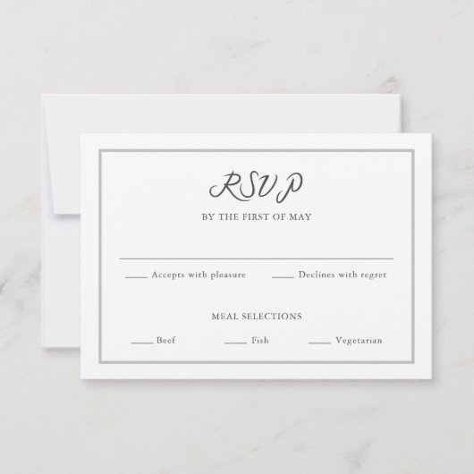 Classic Script Custom Quote RSVP-kaart RSVP Kaartje (Voorkant)