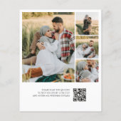 Classic Script Elegant QR Code 4 Photo Wedding Flyer (Achterkant)